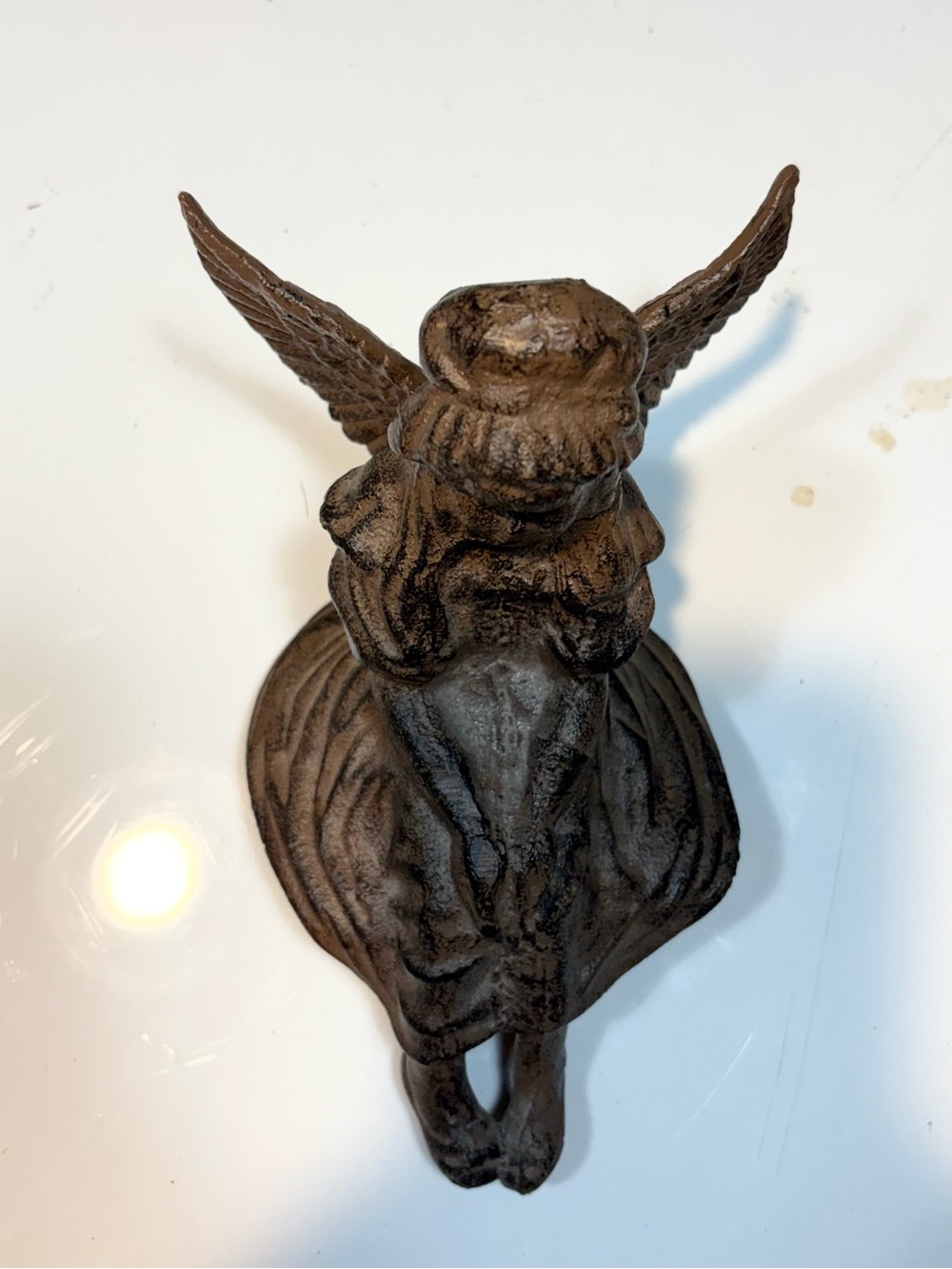 cast iron angel cherub figurine shelf sitter or rustic home decoration - Picture 4 of 9